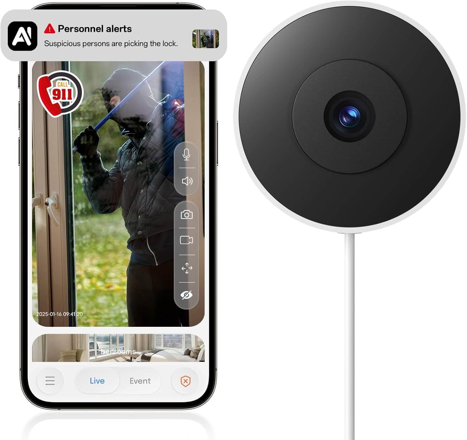MLAOMENIE Window Security Camera